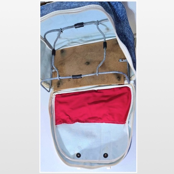 VTG Brunswick Bowling Bag Unisex Blue & White Stripe Handles Metal Rack - Picture 12 of 16